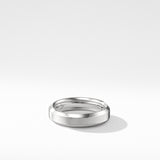 Beveled Band Ring in 18K White Gold, 6mm