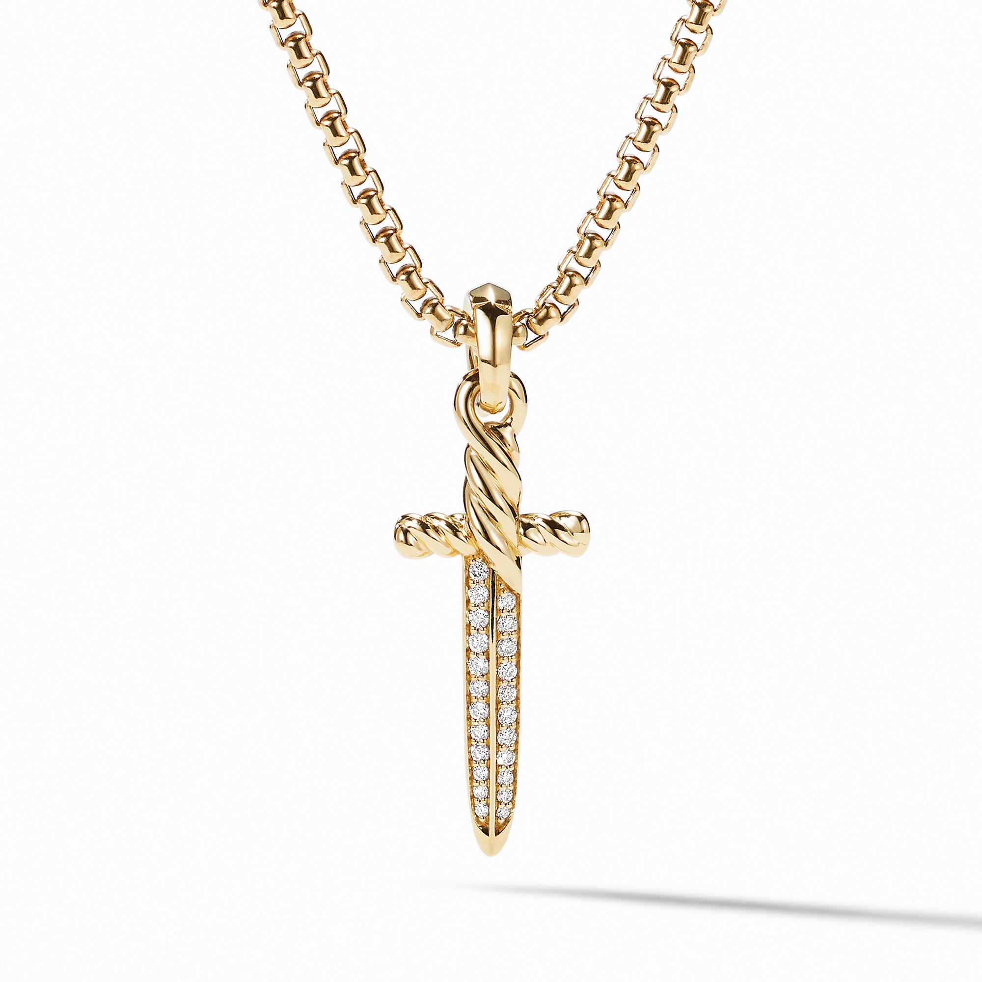 Petrvs® Dagger Amulet in 18K Yellow Gold with Diamonds, 31.5mm