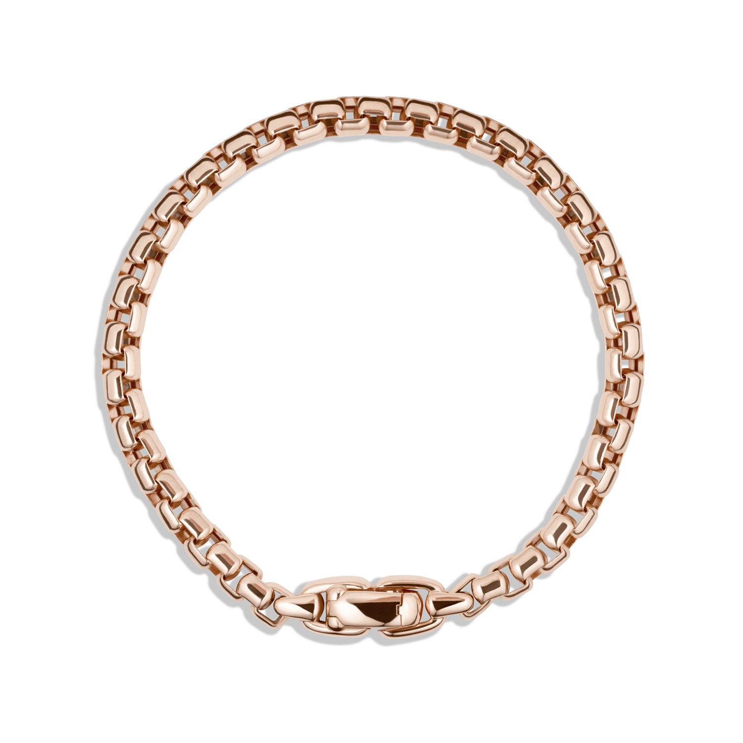 Box Chain Bracelet in 18K Rose Gold, 5mm