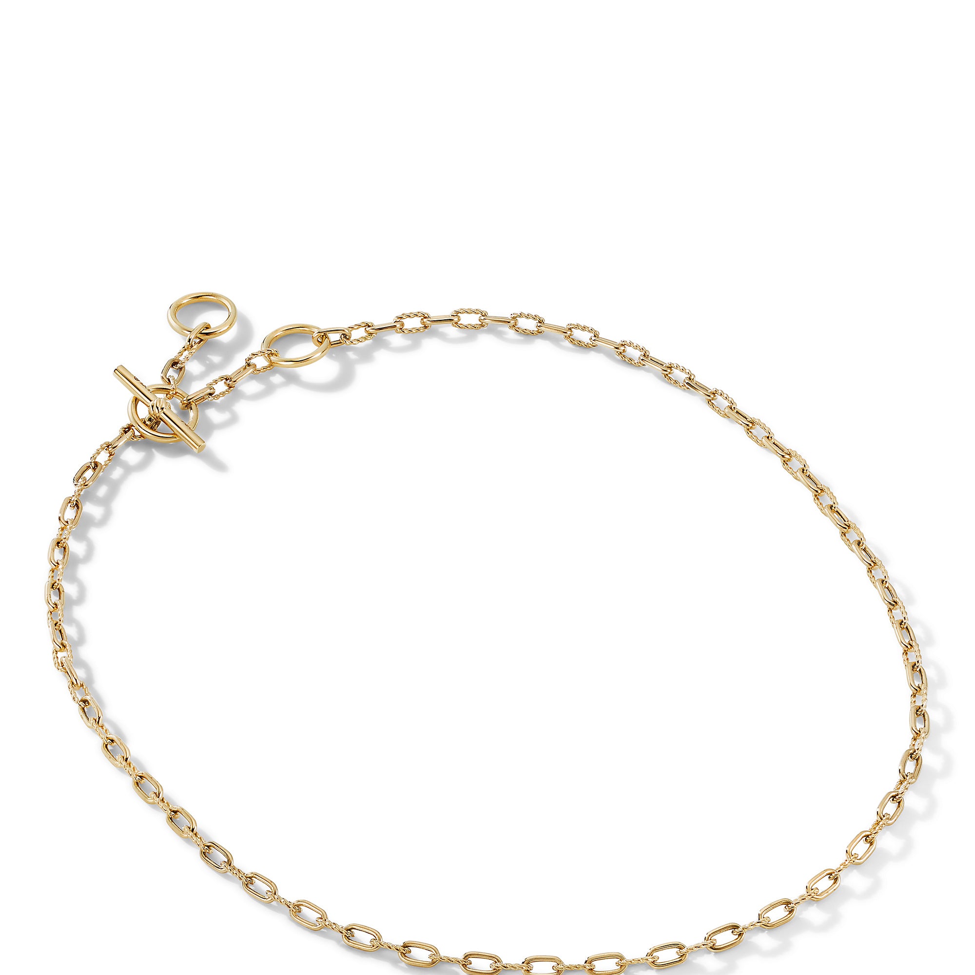 DY Madison® Three Ring Chain Necklace in 18K Yellow Gold, 3mm