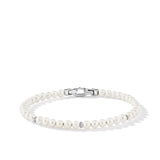 Bijoux Spiritual Beads Bracelet with Pearls and Sterling Silver, 4mm