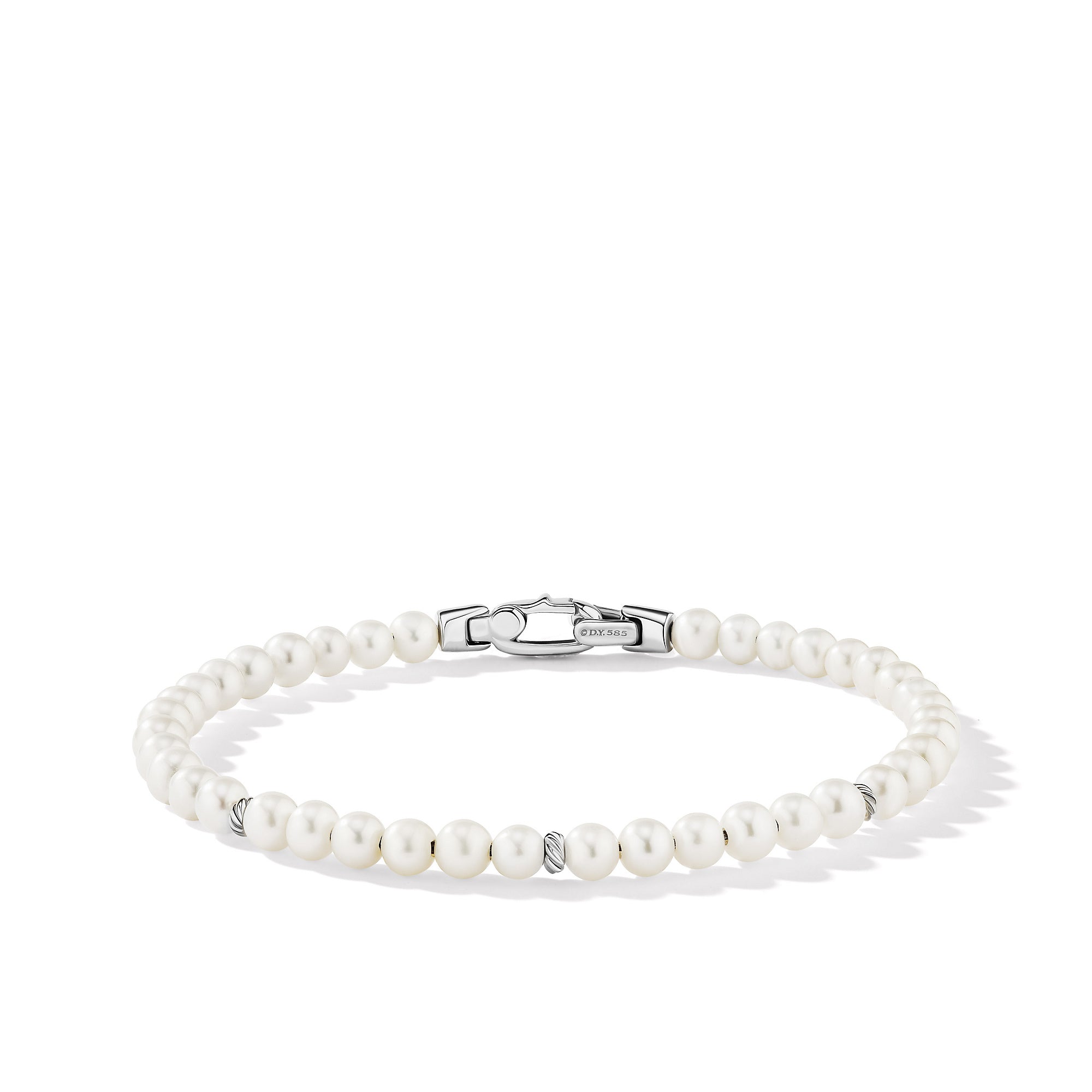 Bijoux Spiritual Beads Bracelet with Pearls and Sterling Silver, 4mm
