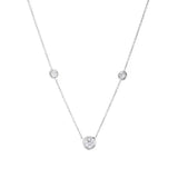 18k White Gold Diamonds By The Inch 3 Station Necklace