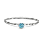 Petite Chatelaine® Bracelet in Sterling Silver with Blue Topaz, 3mm