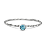 Petite Chatelaine® Bracelet in Sterling Silver with Blue Topaz, 3mm