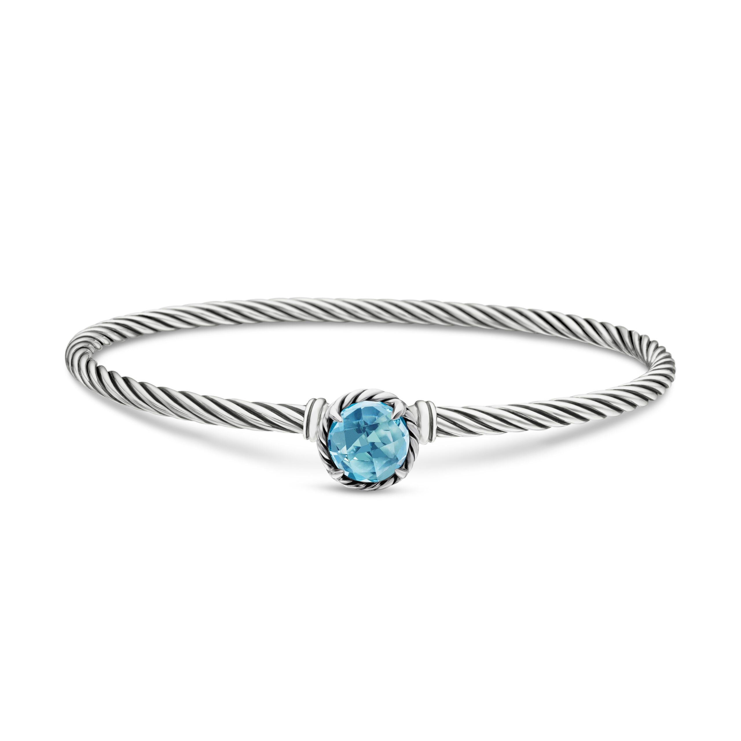 Petite Chatelaine® Bracelet in Sterling Silver with Blue Topaz, 3mm