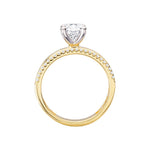 14K Yellow Gold Wide Band Semi-Mount Diamond Engagement Ring
