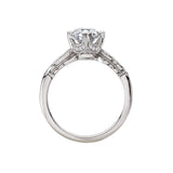 14K White Gold Diamond & Milgrain Semi-Mount Engagement Ring