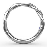 18K white Gold Elegantly Twisted Diamond Wedding Band