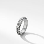 DY Chevron Beveled Band Ring in Sterling Silver, 6mm