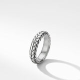 DY Chevron Beveled Band Ring in Sterling Silver, 6mm