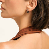 Dot Silver Hoop Earrings - 15mm
