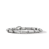 Faceted Link Bracelet in Sterling Silver, 6mm
