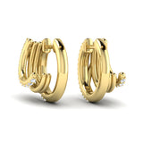 Reina Diamond Twist Huggie Earrings in 18K Yellow Gold