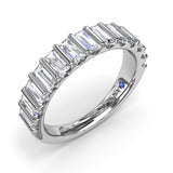 18K White Gold Straight Baguette Diamond Band