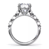 18K White Gold Petite Pave Diamond Semi-Mount Engagement Ring