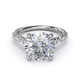 18K White Gold Petite Pave Diamond Semi-Mount Engagement Ring