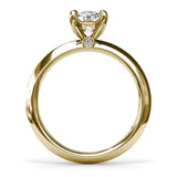 Two-Toned Solitaire Knife-Edge Diamond Semi-Mount Engagement Ring