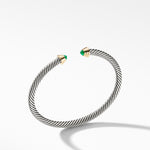 Cable Kids® Bracelet in Sterling Silver with 14K Yellow Gold and Emeralds, 4mm