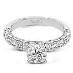 18K White Gold Circle Semi-Mount Engagement Ring
