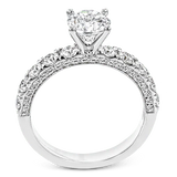 18K White Gold Circle Semi-Mount Engagement Ring