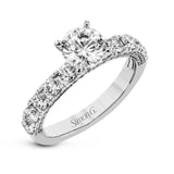 18K White Gold Circle Semi-Mount Engagement Ring