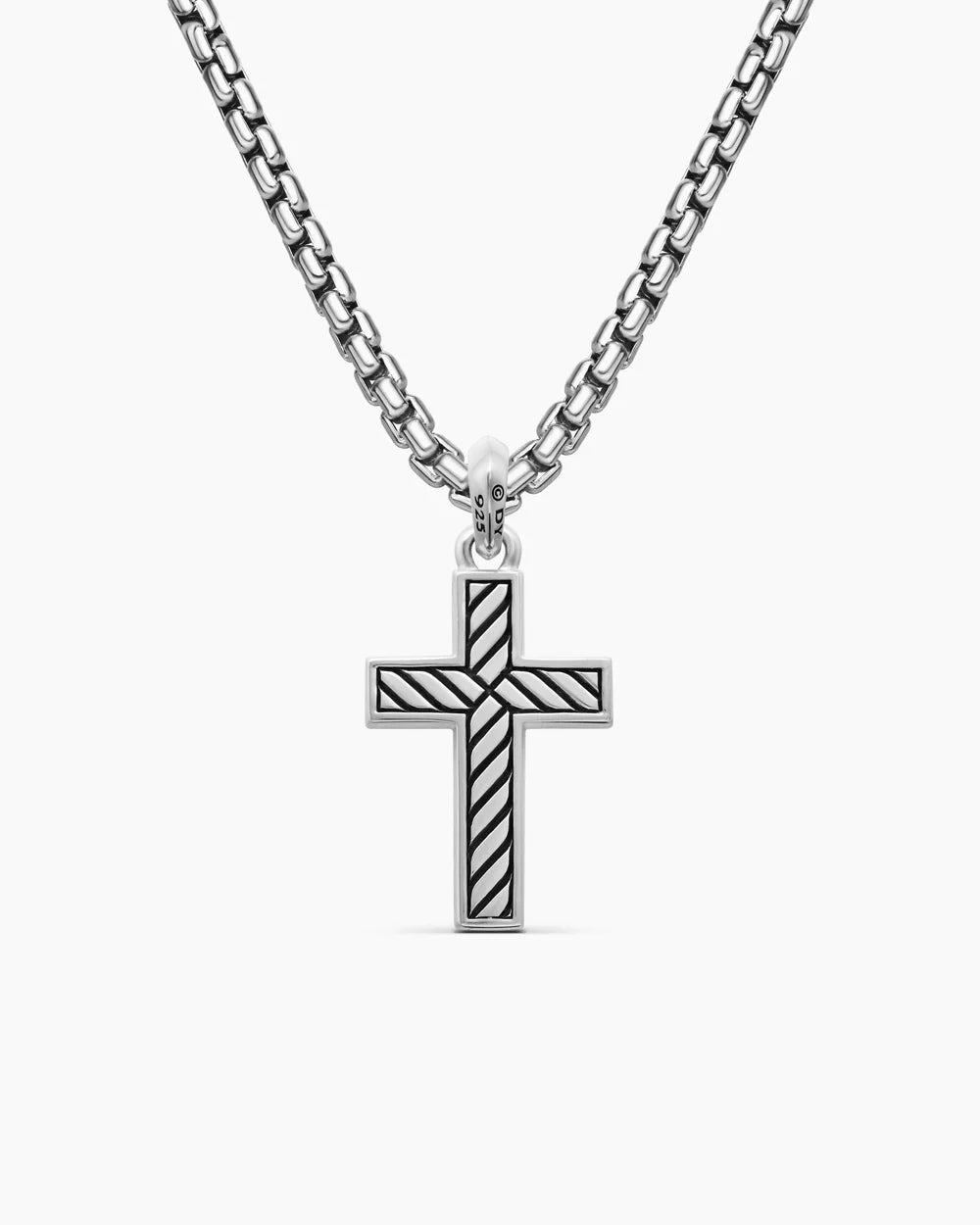 EXOTIC STONE CROSS Sterling Silver with Black Onyx, 23mm
