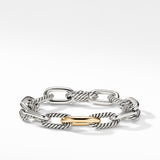 DY Madison® Chain Bracelet in Sterling Silver with 18K Yellow Gold, 11mm