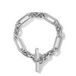 Lexington Chain Bracelet in Sterling Silver with Diamonds, 9.8mm