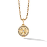Maritime® Compass Amulet in 18K Yellow Gold with Center Diamond, 29.5mm