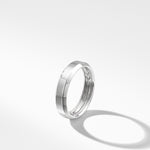 Beveled Band Ring in 18K White Gold, 6mm