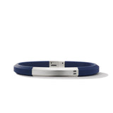 Streamline® ID Bracelet in Blue Rubber with Sterling Silver, 8mm