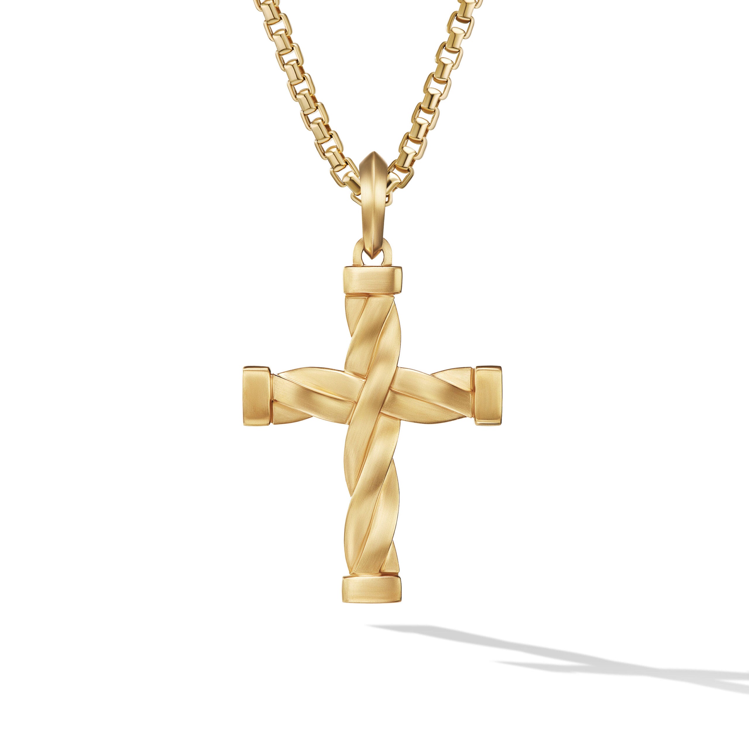 DY Helios Cross Pendant in 18K Yellow Gold, 48mm