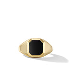Streamline® Signet Ring in 18K Yellow Gold with Black Onyx, 14mm