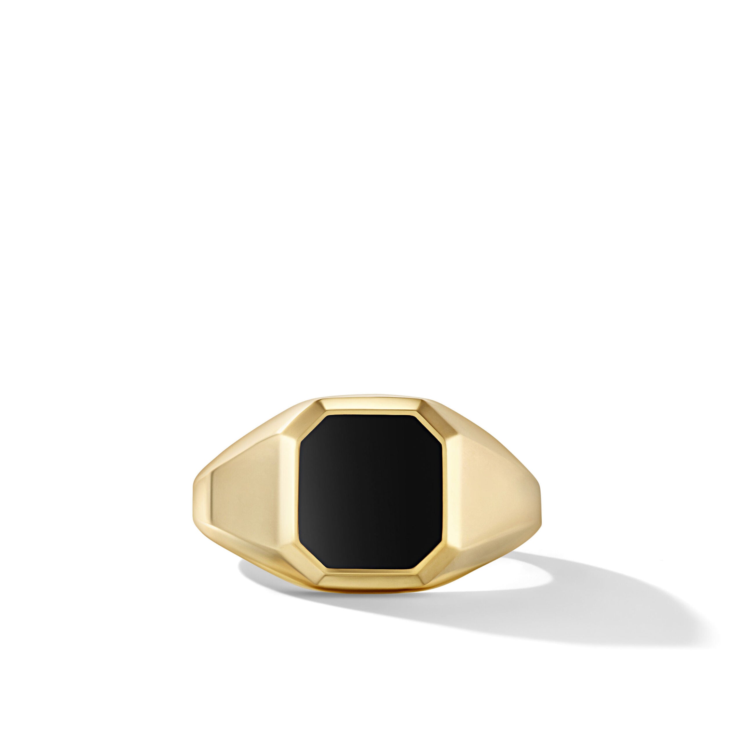 Streamline® Signet Ring in 18K Yellow Gold with Black Onyx, 14mm