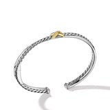 Petite X Center Station Bracelet in Sterling Silver with 18K Yellow Gold, 5.2mm