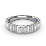 18K White Gold Straight Baguette Diamond Band