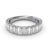 18K White Gold Straight Baguette Diamond Band
