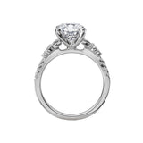 14K White Gold Sapphire and Diamond Semi-Mount Engagement Ring