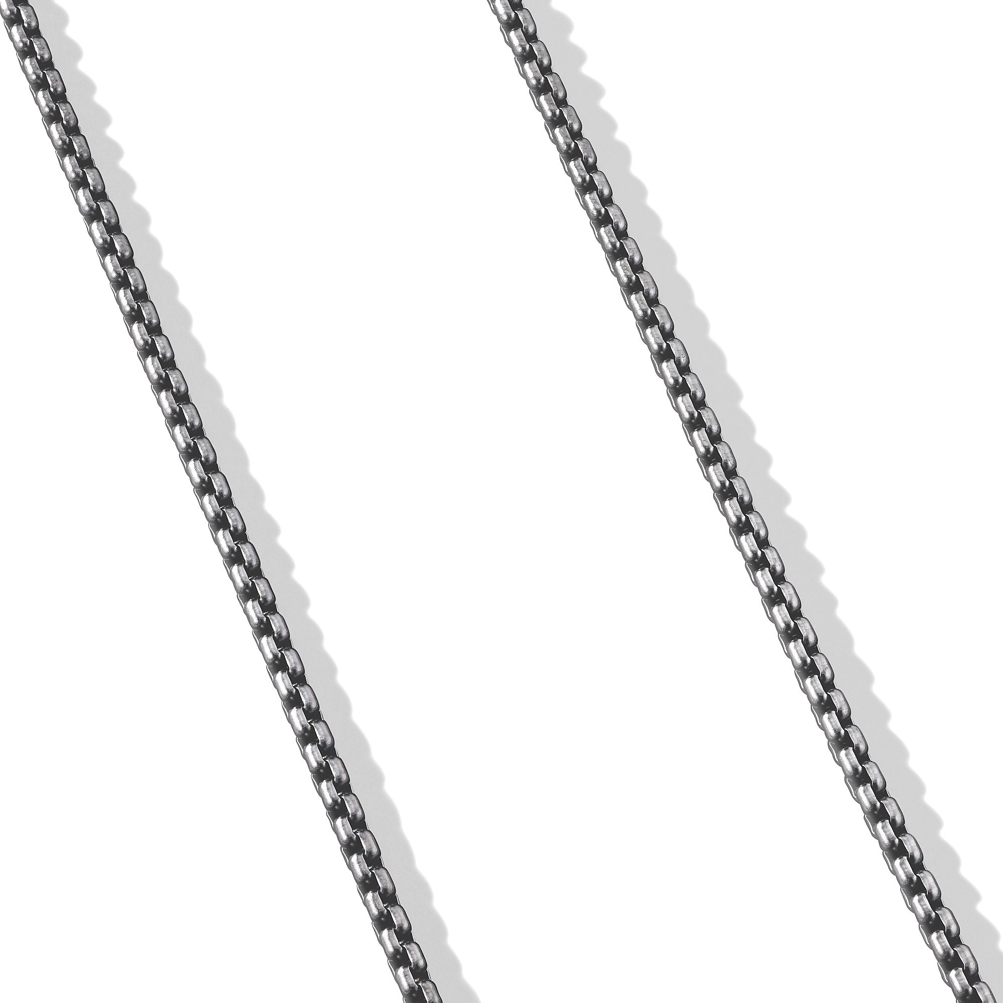 Box Chain Necklace in Darkened Stainless Steel, 4mm