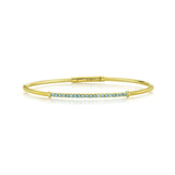 Swiss Blue Topaz and Strié Detail Bracelet in 18K Yellow Gold