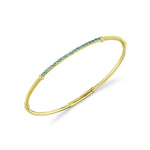 Swiss Blue Topaz & Strié Detail Bracelet in 18K Yellow Gold