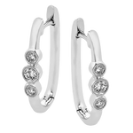 Bezel Set Diamond Hoop Earrings
