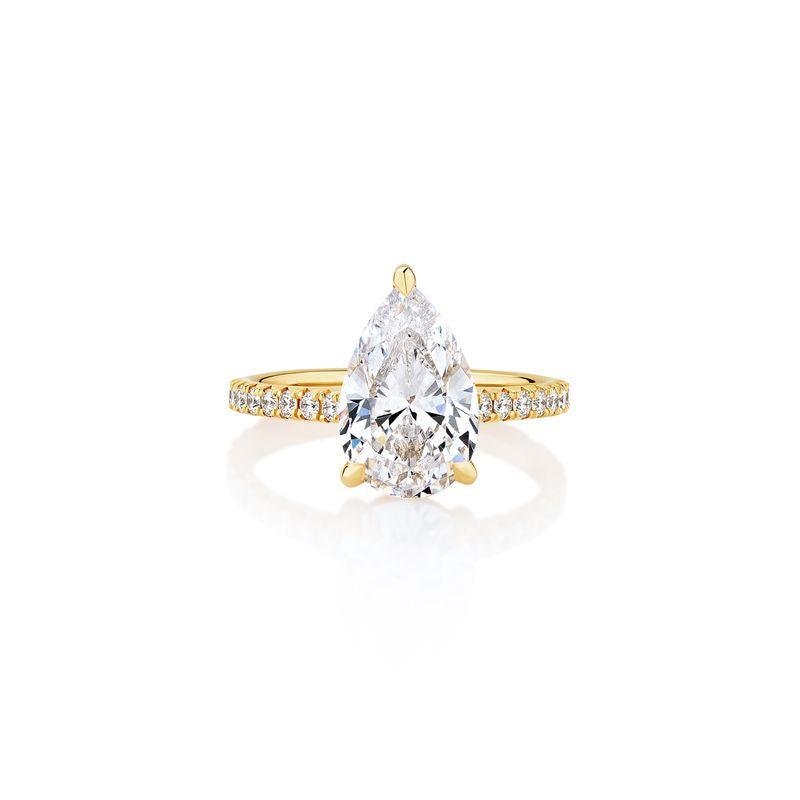 Pave Hidden Halo Engagement Ring Semi Mount