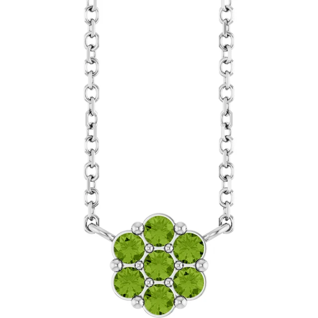 Peridot Cluster Necklace