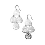 Sterling Silver Small Teardrop Crinkle Nomad Cascade Earrings