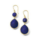 Snowman Teardrop 18k Yellow Gold Earrings in Lapis