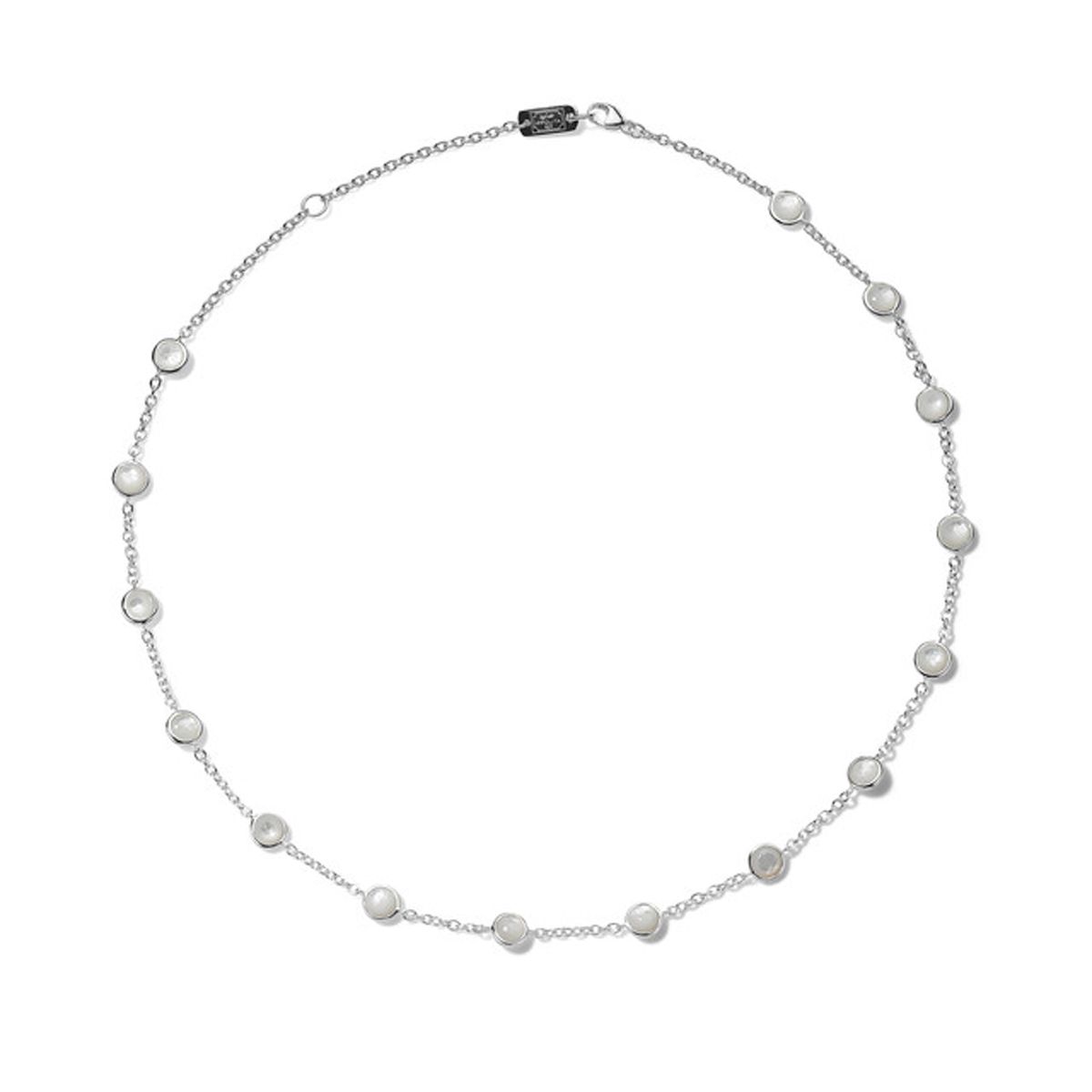 Stone Station Necklace in Sterling Silver