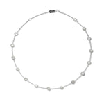 Stone Station Necklace in Sterling Silver