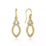 18K Yellow Gold Diamond Toggle Dangle Earrings